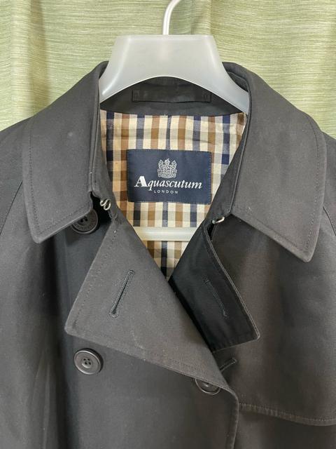 Aquascutum �g�����`�R�[�g �� ���f�B�[�X�@�A�N�A�X�L���[�^���@�R�[�g�T�C�YM  �u���b�N �g�����`�R�[�g �C���O�����h �� �u�����h�� 