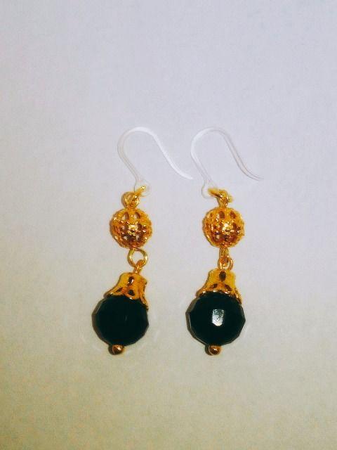 ゴールドジェットスワロパール座金まん丸透かし樹脂フック☆ < 女性アクセサリー/時計  ゴールドジェットスワロパール座金まん丸透かし樹脂フック☆ < 女性アクセサリー/時計の