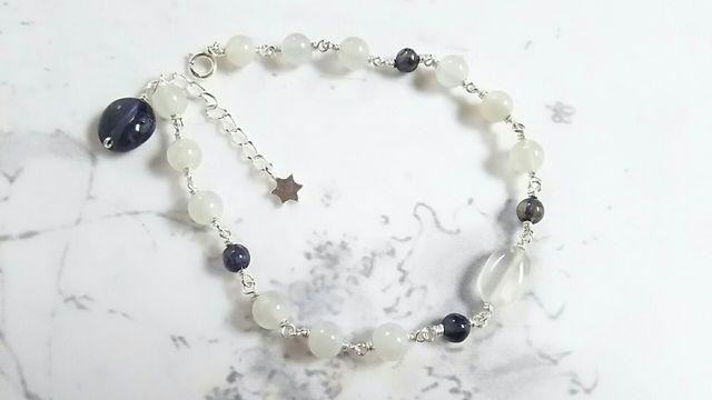 *月光とアイオライトのブレスレット*SF 18064 < 女性アクセサリー/時計 *月光とアイオライトのブレスレット*SF 18064 < 女性アクセサリー/時計の