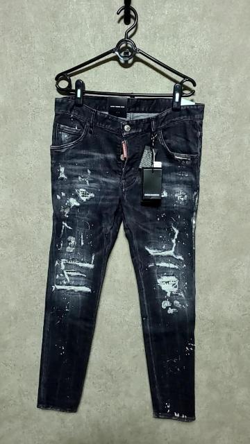 新品ディースクエアード クラッシュスワロSUPER TWINKY/Trash Black Wash Skater Jeans48 < ブランド  新品ディースクエアード クラッシュスワロSUPER TWINKY/Trash Black Wash Skater Jeans48 < ブランドの