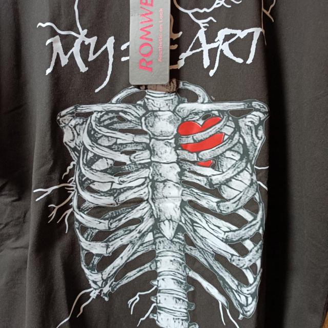 ROMWE★新品★レントゲンプリント半袖T/L < 男性ファッション  ROMWE★新品★レントゲンプリント半袖T/L < 男性ファッションの