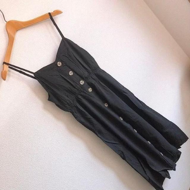 ◆バックリボンリネンマキシワンピ◆ブラックM*背中リボン★肌見せ♪海*秋コーデ美品 < 女性ファッション  ◆バックリボンリネンマキシワンピ◆ブラックM*背中リボン★肌見せ♪海*秋コーデ美品  < 女性ファッションの