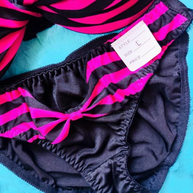 エロカワッ。。F80×L。。。リボンモチーフ水着みたいなブラジャー&ショーツセット。。グラマー大きいサイズボーダーストライプ柄 < 女性ファッション  エロカワッ。。F80×L。。。リボンモチーフ水着みたいなブラジャー&ショーツセット。。グラマー大きいサイズボーダーストライプ柄 < 女性ファッションの