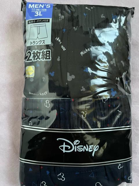 3Lサイズ!2枚セット!高貴紳士的!ディズニー!さりげなく!いっぱい!ミッキーマウス!柄!前開きあり!ボタン付き!トランクス! < 男性ファッション 3Lサイズ!2枚セット!高貴紳士的!ディズニー!さりげなく!いっぱい!ミッキーマウス!柄!前開きあり!ボタン付き!トランクス! < 男性ファッションの