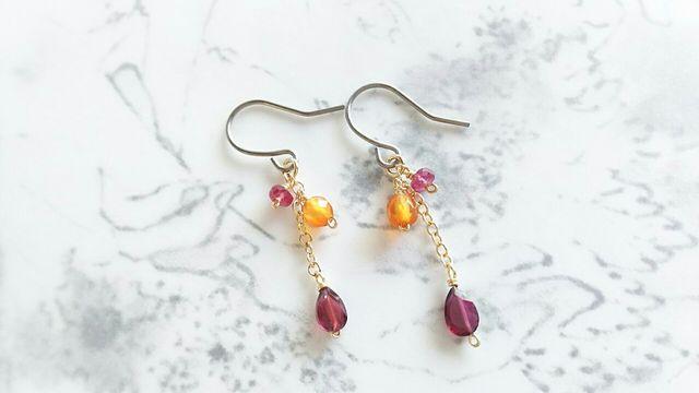 14kgf*紅石のシンプルピアス* 19017 < 女性アクセサリー/時計 14kgf*紅石のシンプルピアス* 19017 < 女性アクセサリー/時計の