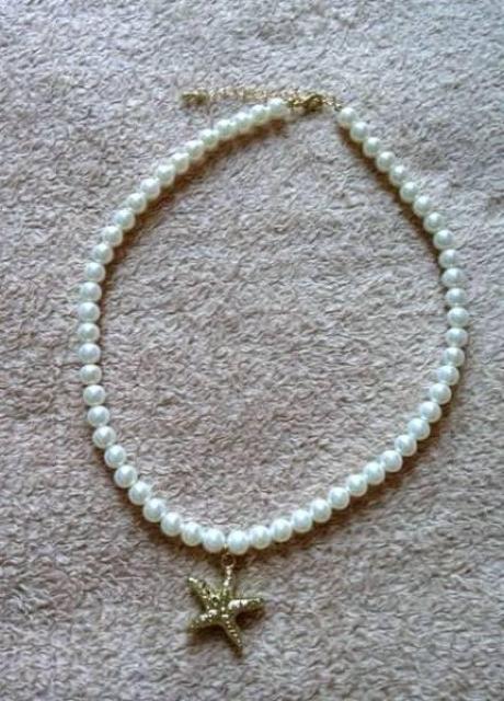 新品◆フェイクパール  スターフィッシュ ネックレス < 女性アクセサリー/時計  新品◆フェイクパール  スターフィッシュ ネックレス  < 女性アクセサリー/時計の