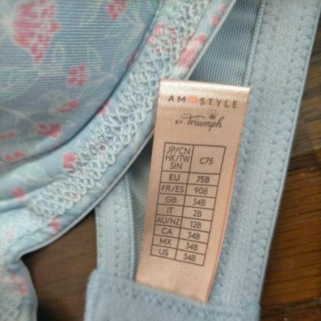 トリンプ アモスタイル ワイヤーブラジャー B75/C75 新品 ブルー < 女性ファッション  トリンプ アモスタイル ワイヤーブラジャー B75/C75 新品 ブルー < 女性ファッションの