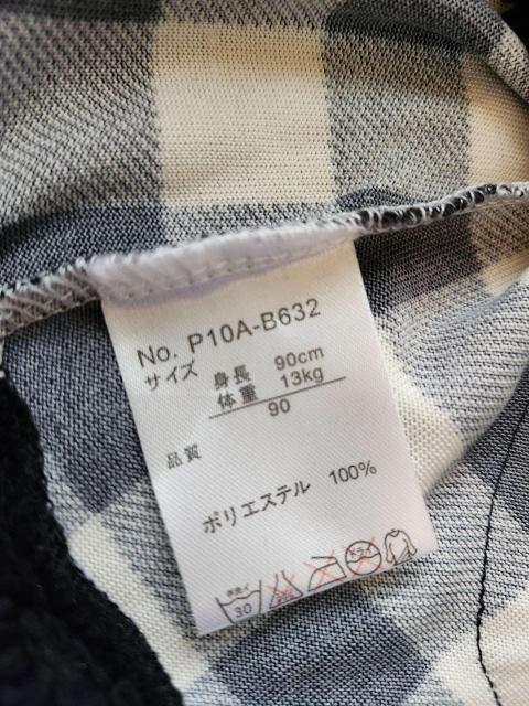 キッズ フード付ワンピース 90cm チェック柄 ボア < キッズ/ベビー キッズ フード付ワンピース 90cm チェック柄 ボア < キッズ/ベビーの