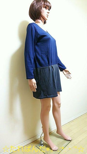 美品☆綺麗な微光沢バイカラーのゆったりワンピW82☆3点で即落 < 女性ファッション  美品☆綺麗な微光沢バイカラーのゆったりワンピW82☆3点で即落 < 女性ファッションの