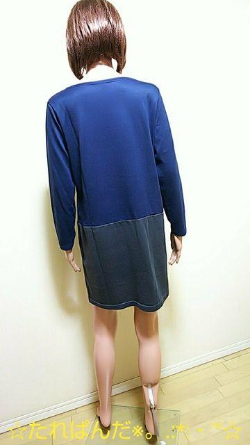 美品☆綺麗な微光沢バイカラーのゆったりワンピW82☆3点で即落 < 女性ファッション  美品☆綺麗な微光沢バイカラーのゆったりワンピW82☆3点で即落 < 女性ファッションの