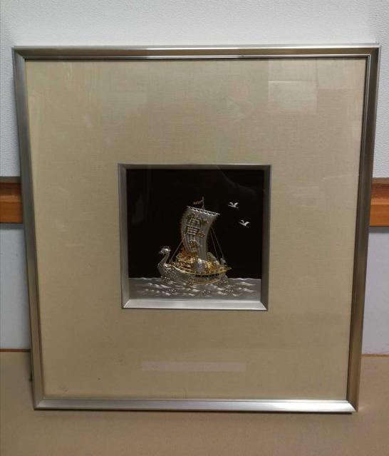 訳あり定価143,000円関武比古氏作  純銀細工「宝船」7号 < ホビー  訳あり定価143,000円関武比古氏作  純銀細工「宝船」7号 < ホビーの