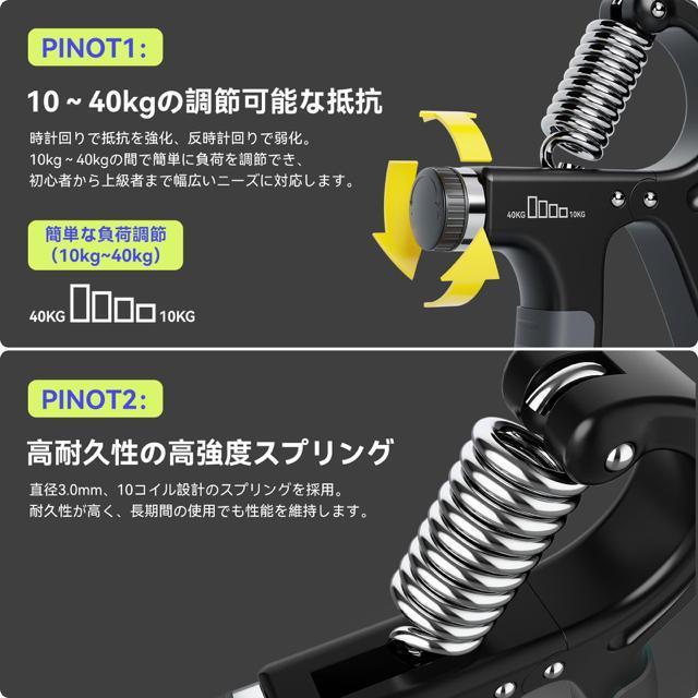 ハンドグリップ 握力 トレーニング 10-40kg 調整可能 握力グリッパー ストレス解消 リハビリ器具 男女兼用 日本語の説明書 < ヘルス/ビューティー ハンドグリップ 握力 トレーニング 10-40kg 調整可能 握力グリッパー ストレス解消 リハビリ器具 男女兼用 日本語の説明書 < ヘルス/ビューティーの