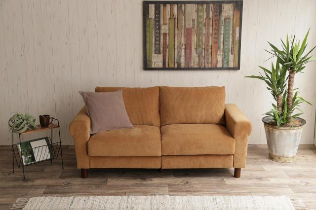 【送料無料】【二人掛け】Crank コーデュロイソファ 天然木 Sバネ ブラウン < インテリア/ライフ 【送料無料】【二人掛け】Crank コーデュロイソファ 天然木 Sバネ ブラウン < インテリア/ライフの