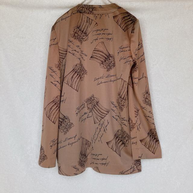 英国イラスト プリント 長袖 ノーカラージャケット カーディガン はおり 茶 F N2m < 女性ファッション 英国イラスト プリント 長袖 ノーカラージャケット カーディガン はおり 茶 F N2m < 女性ファッションの