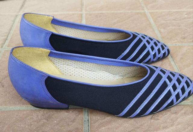 M.emilio エムエミリオ レディース フラットパンプス ブラックxパープル バイカラー < 女性ファッション M.emilio エムエミリオ レディース フラットパンプス ブラックxパープル バイカラー < 女性ファッションの