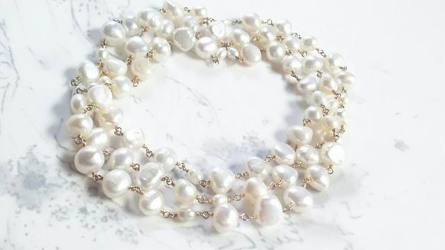 14kgf*淡水パールのロングネックレス* 18030 < 女性アクセサリー/時計  14kgf*淡水パールのロングネックレス* 18030  < 女性アクセサリー/時計の
