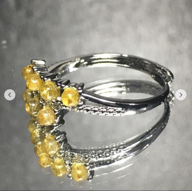 《No.R028》ブラジル産 天然石ルチルクォーツ フリーサイズリング < 女性アクセサリー/時計  《No.R028》ブラジル産 天然石ルチルクォーツ フリーサイズリング < 女性アクセサリー/時計の