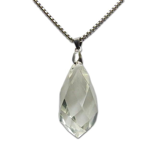 レア極薄レモンクォーツ30面カットペンダントトップステンレス3A+天然石ネックレス < 女性アクセサリー/時計  レア極薄レモンクォーツ30面カットペンダントトップステンレス3A+天然石ネックレス  < 女性アクセサリー/時計の