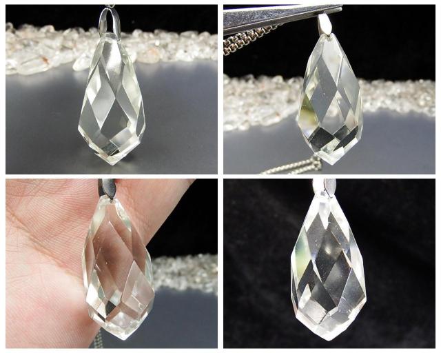 レア極薄レモンクォーツ30面カットペンダントトップステンレス3A+天然石ネックレス < 女性アクセサリー/時計  レア極薄レモンクォーツ30面カットペンダントトップステンレス3A+天然石ネックレス < 女性アクセサリー/時計の