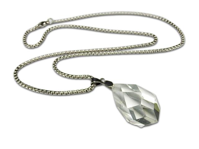 レア極薄レモンクォーツ30面カットペンダントトップステンレス3A+天然石ネックレス < 女性アクセサリー/時計  レア極薄レモンクォーツ30面カットペンダントトップステンレス3A+天然石ネックレス < 女性アクセサリー/時計の