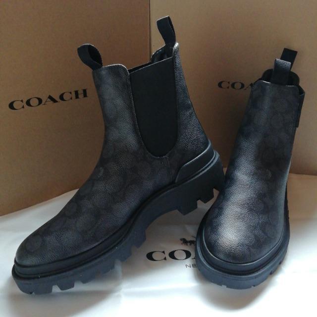 66000円★新品&正規品保証★コーチCOACH★シグネチャー★レザーーブーツ黒 < ブランド  66000円★新品&正規品保証★コーチCOACH★シグネチャー★レザーーブーツ黒 < ブランドの