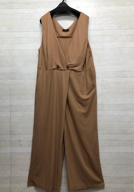 新品☆LL♪ベージュ系♪オールインワン♪ストレッチサロペット☆Q284 < 女性ファッション  新品☆LL♪ベージュ系♪オールインワン♪ストレッチサロペット☆Q284 < 女性ファッションの