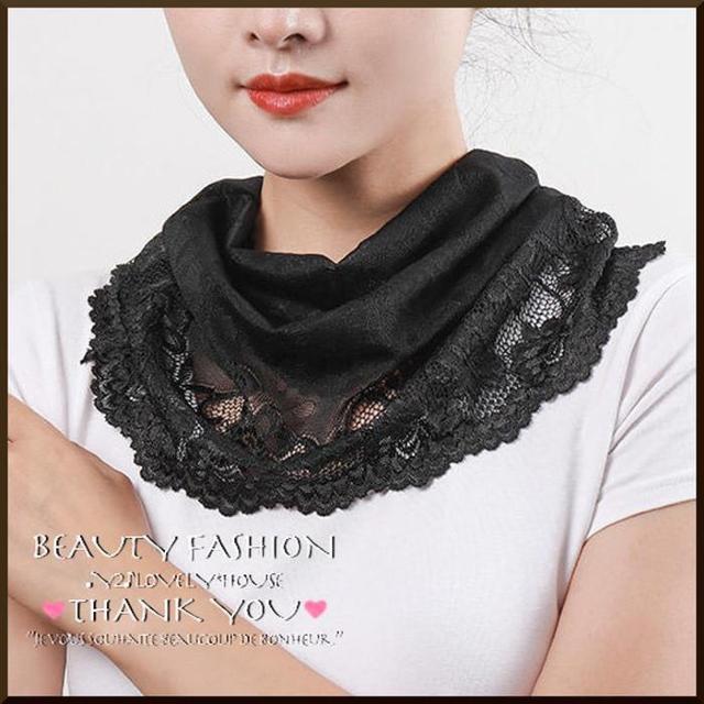 【3WAY】UVカット&通気性◎フェミニンレースフェイスカバー紫 < 女性ファッション  【3WAY】UVカット&通気性◎フェミニンレースフェイスカバー紫 < 女性ファッションの
