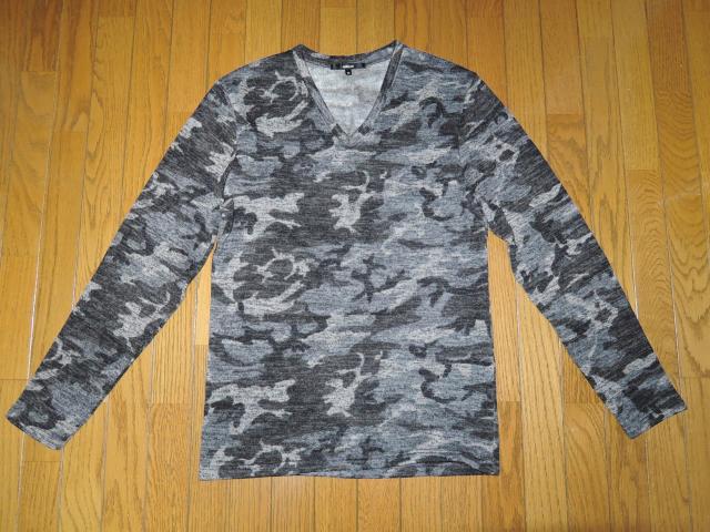 SHELLAC シェラック カモフラ ジャガード Vネック ニット カットソー 46 迷彩柄 長袖ロンTシャツ V-NECK < ブランド SHELLAC シェラック カモフラ ジャガード Vネック ニット カットソー 46 迷彩柄 長袖ロンTシャツ V-NECK < ブランドの