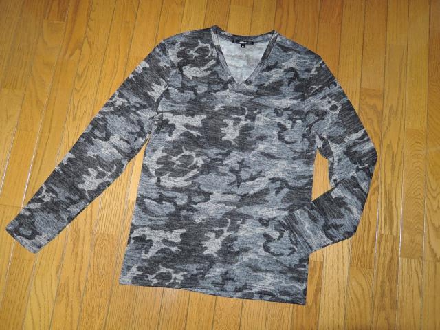 SHELLAC シェラック カモフラ ジャガード Vネック ニット カットソー 46 迷彩柄 長袖ロンTシャツ V-NECK < ブランド SHELLAC シェラック カモフラ ジャガード Vネック ニット カットソー 46 迷彩柄 長袖ロンTシャツ V-NECK < ブランドの