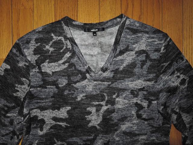 SHELLAC シェラック カモフラ ジャガード Vネック ニット カットソー 46 迷彩柄 長袖ロンTシャツ V-NECK < ブランド SHELLAC シェラック カモフラ ジャガード Vネック ニット カットソー 46 迷彩柄 長袖ロンTシャツ V-NECK < ブランドの