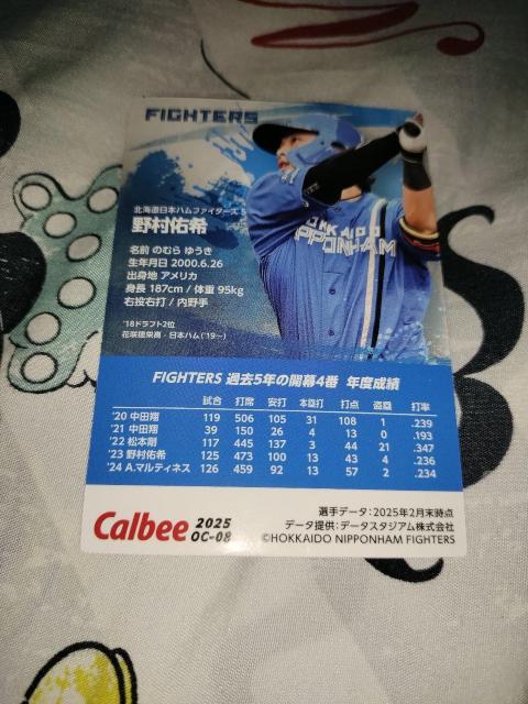 ☆2025 カルビー 第A弾!! 北海道日本ハムファイターズ 野村佑希 OP-08☆ < トレーディングカード ☆2025 カルビー 第A弾!! 北海道日本ハムファイターズ 野村佑希 OP-08☆ < トレーディングカードの