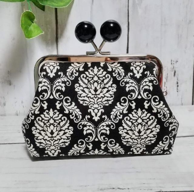 ダマスク あめ玉 角型がま口 親子がま口 お財布ポーチ < 女性ファッション ダマスク あめ玉 角型がま口 親子がま口 お財布ポーチ < 女性ファッションの