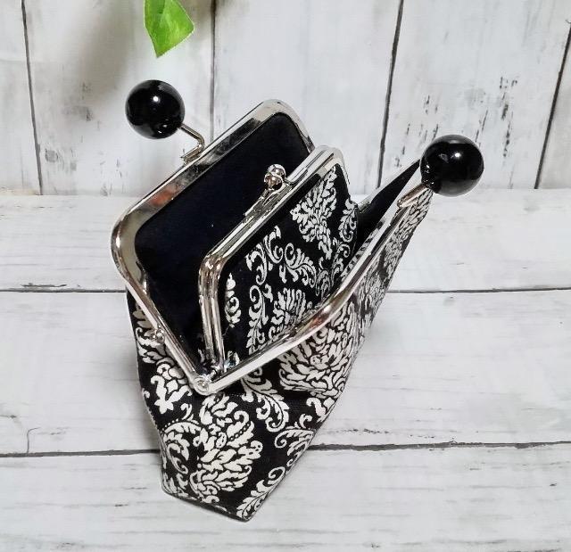 ダマスク あめ玉 角型がま口 親子がま口 お財布ポーチ < 女性ファッション ダマスク あめ玉 角型がま口 親子がま口 お財布ポーチ < 女性ファッションの