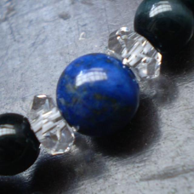 *青龍*ラピスラズリxホークアイブレスレット < 男性アクセサリー/時計 *青龍*ラピスラズリxホークアイブレスレット < 男性アクセサリー/時計の