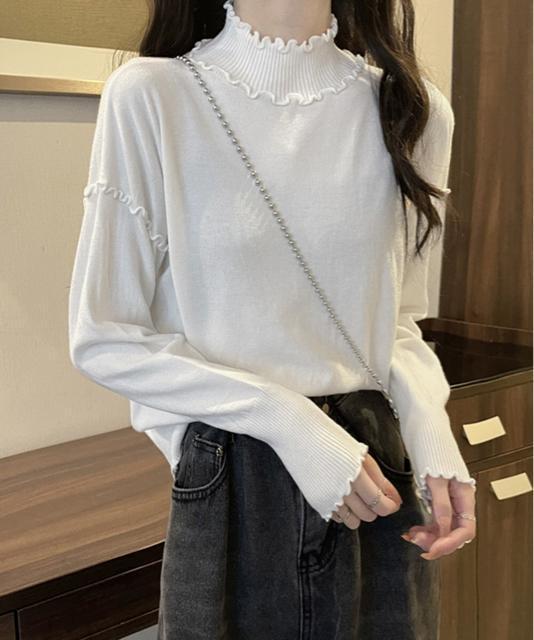 送料無料 新品 メロウフリル リブニット プチハイネック < 女性ファッション  送料無料 新品 メロウフリル リブニット プチハイネック < 女性ファッションの