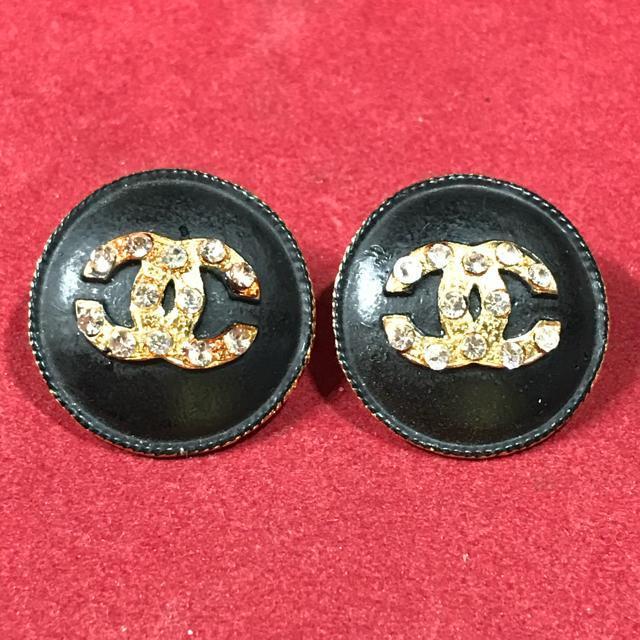 レア 正規品 ヴィンテージ シャネル CoCoサークルピアス 黒金 < ブランド レア 正規品 ヴィンテージ シャネル CoCoサークルピアス 黒金 < ブランドの