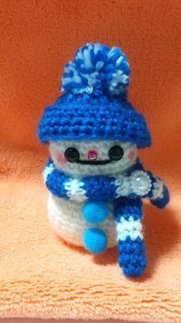 雪だるま*編みぐるみ(青) < ペット/手芸/園芸 雪だるま*編みぐるみ(青) < ペット/手芸/園芸の