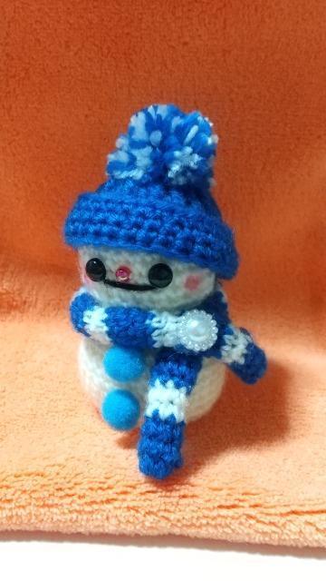 雪だるま*編みぐるみ(青) < ペット/手芸/園芸 雪だるま*編みぐるみ(青) < ペット/手芸/園芸の