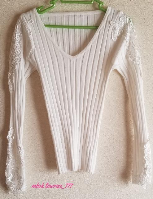 ドレーブ カーサー 透かしレース 袖のリブニット トップス < 女性ファッション ドレーブ カーサー 透かしレース 袖のリブニット トップス < 女性ファッションの