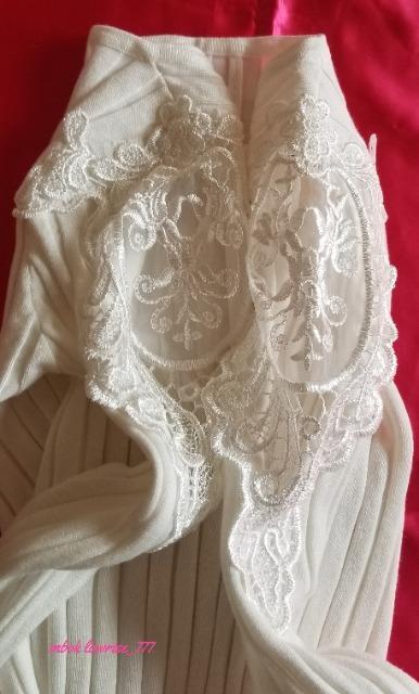 ドレーブ カーサー 透かしレース 袖のリブニット トップス < 女性ファッション ドレーブ カーサー 透かしレース 袖のリブニット トップス < 女性ファッションの