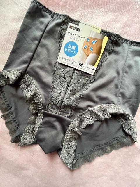 Mサイズ!光沢感あるツルサラっと素材一枚ばきOK!パワーネットで!お腹サポート!足口らくらく!エレガント!ガードルショーツ! < 女性ファッション Mサイズ!光沢感あるツルサラっと素材一枚ばきOK!パワーネットで!お腹サポート!足口らくらく!エレガント!ガードルショーツ! < 女性ファッションの