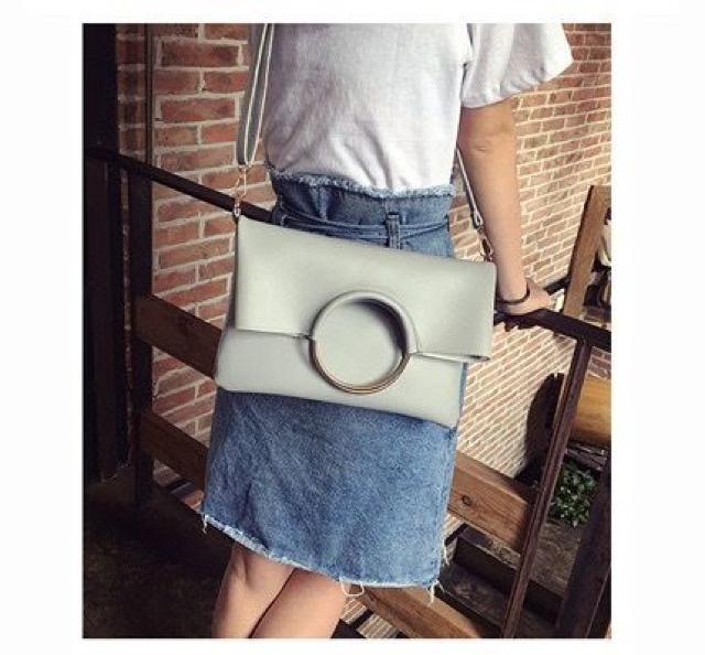 送込#新品#ショルダー クラッチ ハンド3way#ライトグレー#ポーチ < 女性ファッション  送込#新品#ショルダー クラッチ ハンド3way#ライトグレー#ポーチ < 女性ファッションの