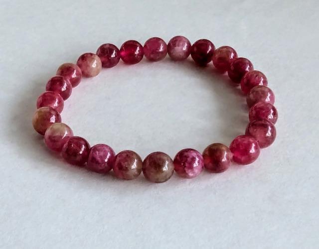 ウォーターメロントルマリン8mm円珠ブレスレット < 女性アクセサリー/時計 ウォーターメロントルマリン8mm円珠ブレスレット < 女性アクセサリー/時計の