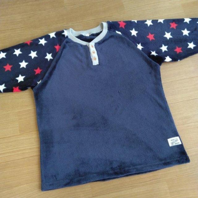 フリース パジャマ 140 紺 星柄 < キッズ/ベビー フリース パジャマ 140 紺 星柄 < キッズ/ベビーの