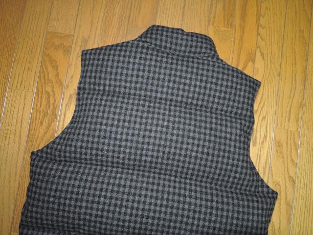 WACKO MARIA ワコマリア ダウン ベスト M 黒灰 チェックネル 裏地ドット柄 ウール DOWN VEST < ブランド  WACKO MARIA ワコマリア ダウン ベスト M 黒灰 チェックネル 裏地ドット柄 ウール DOWN VEST < ブランドの