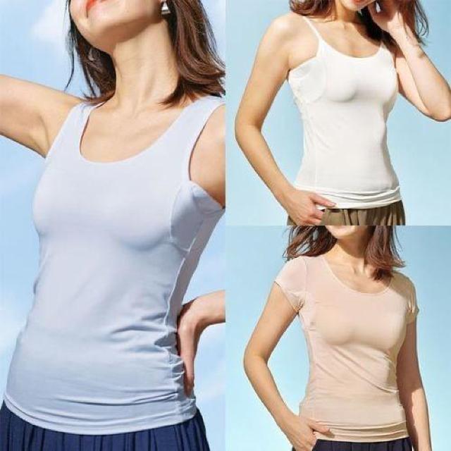 ヒンヤリ冷感!UVカット 汗取りインナー【新品】フレンチスリーブ●白 ホワイト●M● < 女性ファッション  ヒンヤリ冷感!UVカット 汗取りインナー【新品】フレンチスリーブ●白 ホワイト●M● < 女性ファッションの