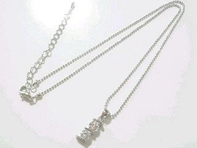 【ダブルストーン】キュービックジルコニアネックレス 巾着袋付 < 女性アクセサリー/時計  【ダブルストーン】キュービックジルコニアネックレス 巾着袋付 < 女性アクセサリー/時計の