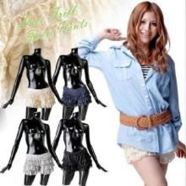 《New》姫マストアイテム★レース3段フリル*ペチパン<ブラックM> < 女性ファッション  《New》姫マストアイテム★レース3段フリル*ペチパン<ブラックM>  < 女性ファッションの