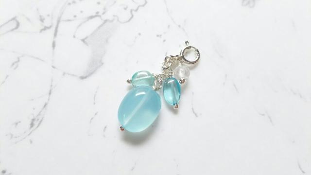夏のチャーム*シーブルーカルセドニー*silver 20021 < 女性ファッション  夏のチャーム*シーブルーカルセドニー*silver 20021  < 女性ファッションの