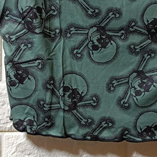 新品★スカル柄ショート丈袖メッシュ半袖T/DG/XL < 女性ファッション  新品★スカル柄ショート丈袖メッシュ半袖T/DG/XL < 女性ファッションの